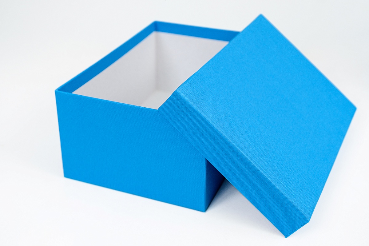 Набор прямоугольных подарочных коробок 10 в 1, 12.9 x 7.4 x 4.5 - 31.4 x 20.9 x 13.5 см. "Радуга", голубой