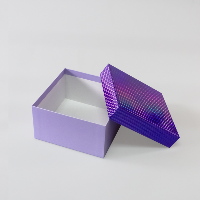 Подарочная коробка крышка-дно, 19 x 19 x 10,5 см. "Блеск", фиолетовый, лавандовый