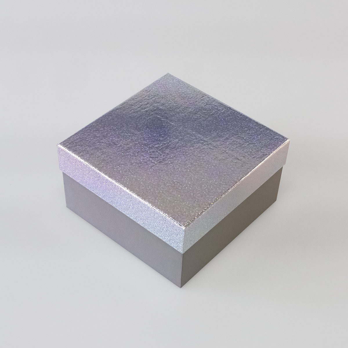 Подарочная коробка крышка-дно, 19 x 19 x 10,5 см. "Блеск", разноцветный, серый