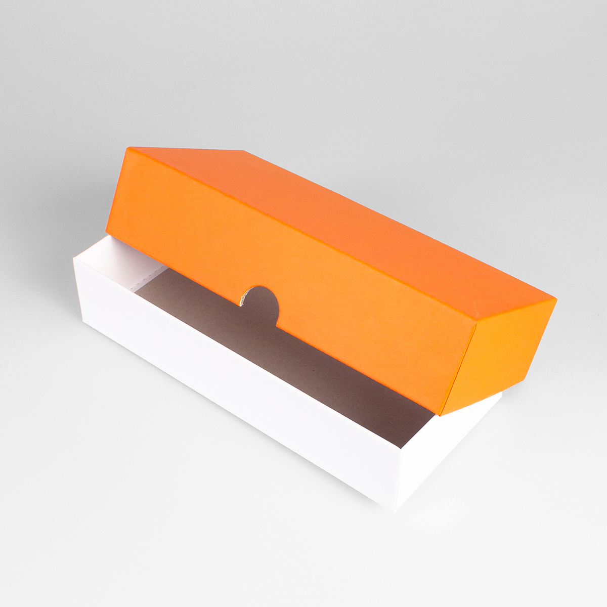 Подарочная коробка крышка-дно, 21.5 x 10.5 x 5 см. "Радуга", оранжевый, белый