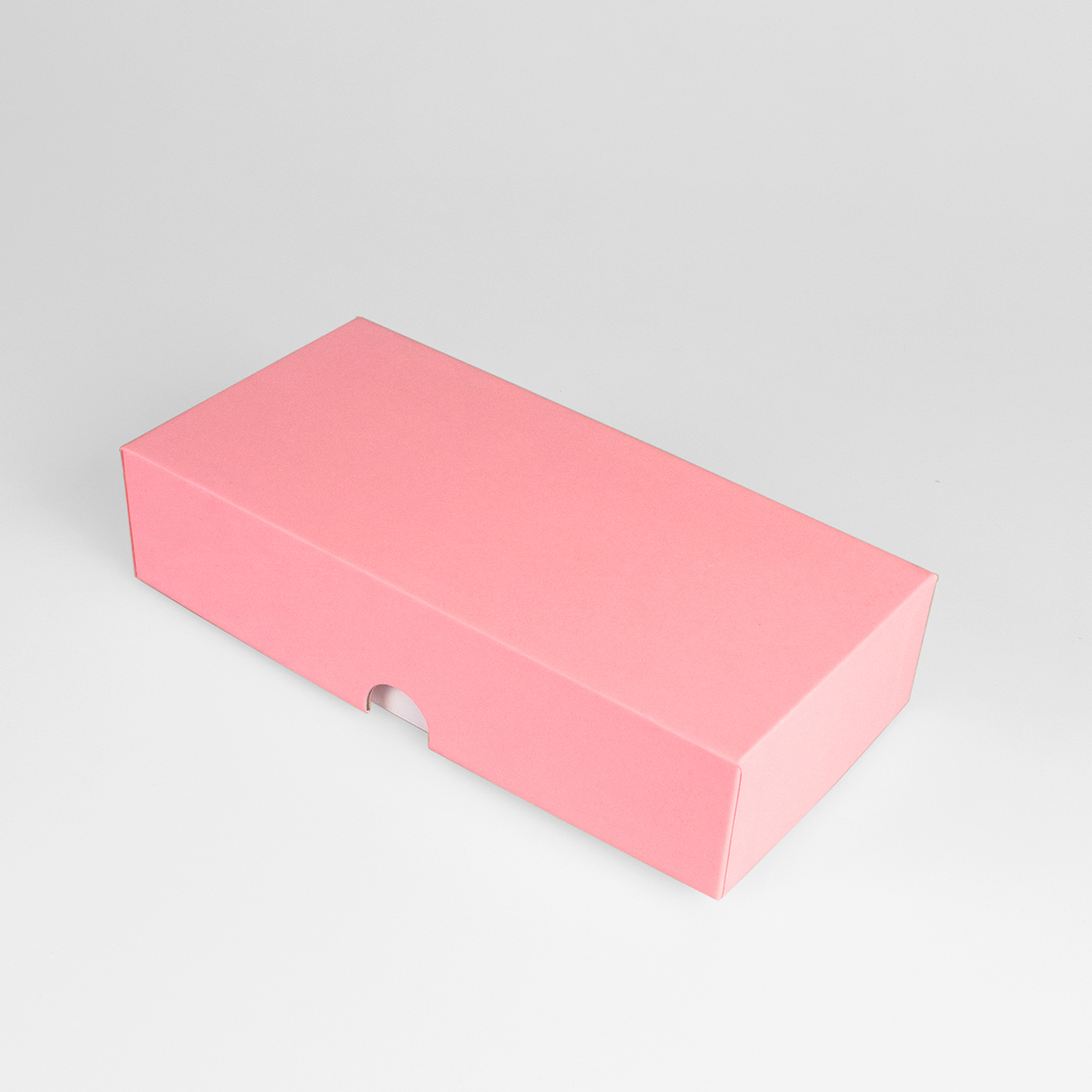 Подарочная коробка крышка-дно, 21.5 x 10.5 x 5 см. "Радуга", пудровый розовый, белый