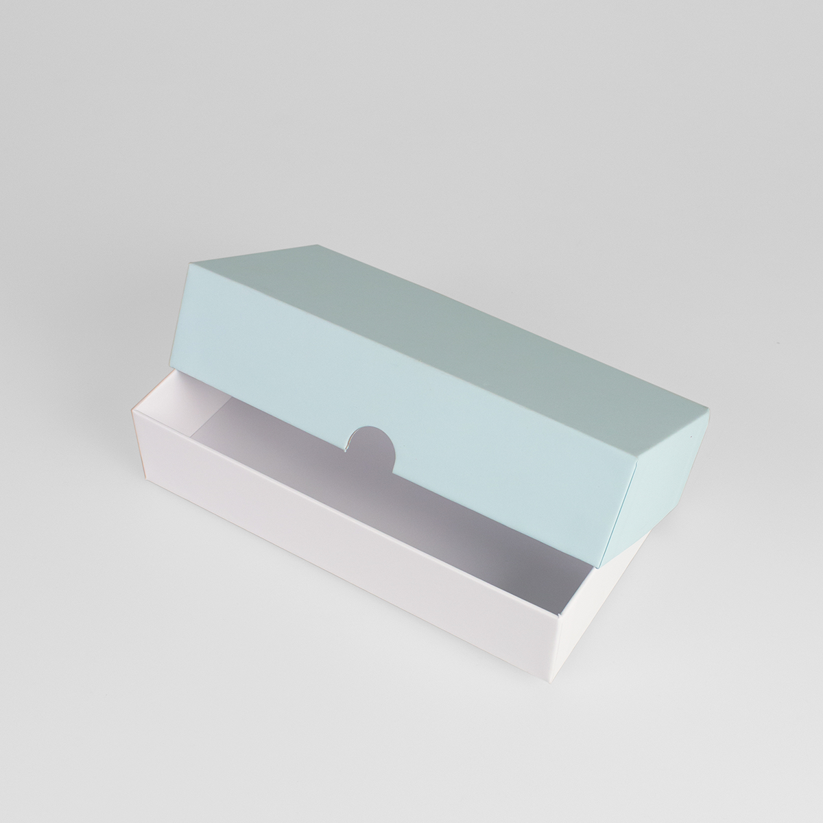 Подарочная коробка крышка-дно, 21.5 x 10.5 x 5 см. "Радуга", голубой, белый