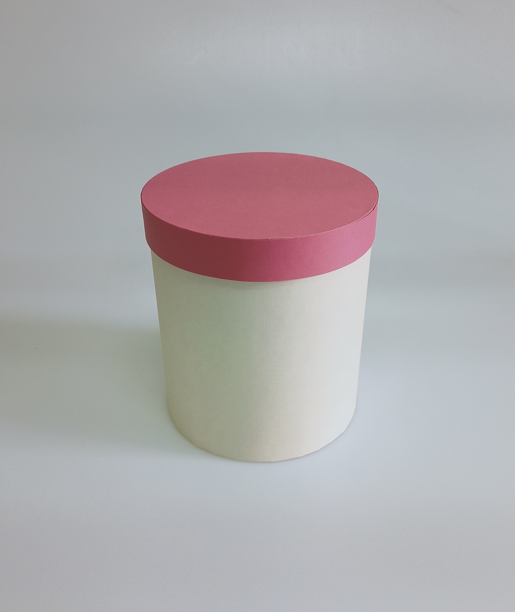 Набор круглых подарочных коробок 3 в 1, 14 х 18 - 18 х 20 см. "Радуга", розовый, бежевый