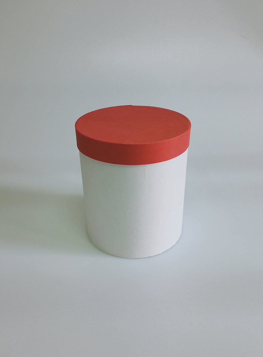 Набор круглых подарочных коробок 3 в 1, 14 х 18 - 18 х 20 см. "Радуга", красный, белый 