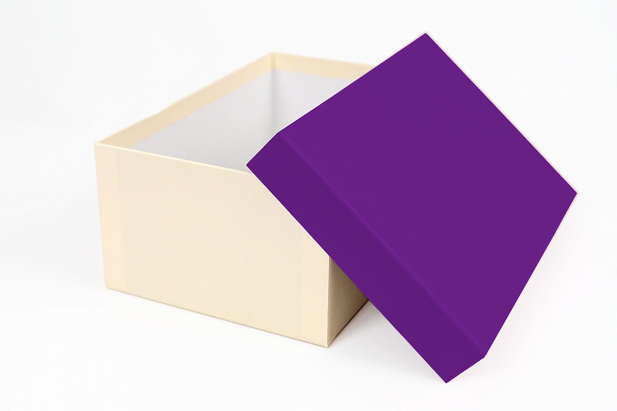 Набор прямоугольных подарочных коробок 10 в 1, 12.9 x 7.4 x 4.5 - 31.4 x 20.9 x 13.5 см. "Радуга", фиолетовый, бежевый