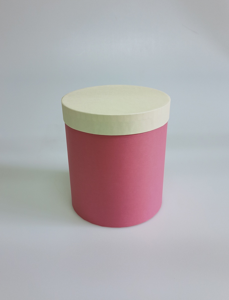 Набор круглых подарочных коробок 5 в 1, 14 х 18  - 22 х 22  см. "Радуга", бежевый, розовый