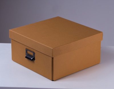Складная коробка для хранения с мет.ручкой 31 х 31 х 15,5 см. "Рафаэль 2", карамель