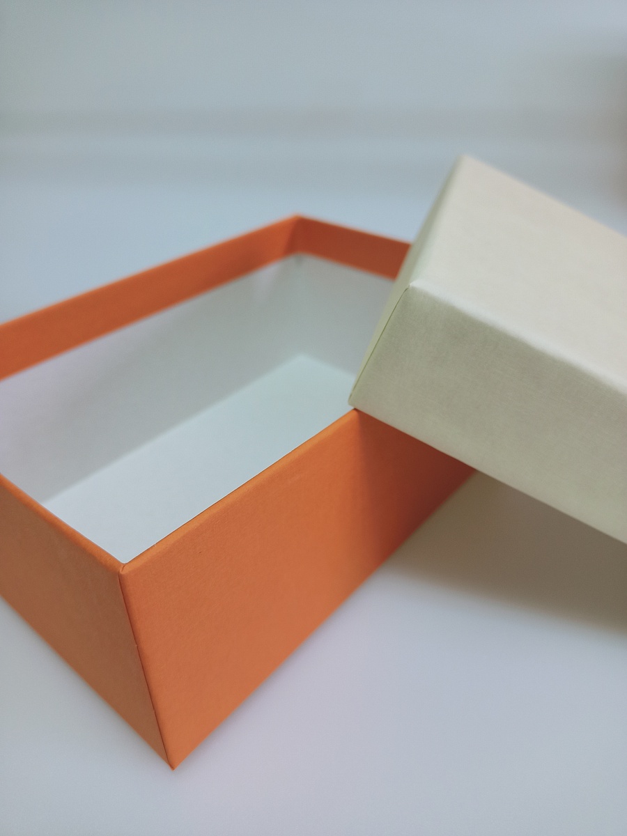 Набор прямоугольных подарочных коробок 10 в 1, 12.9 x 7.4 x 4.5 - 31.4 x 20.9 x 13.5 см. "Радуга", бежевый, оранжевый