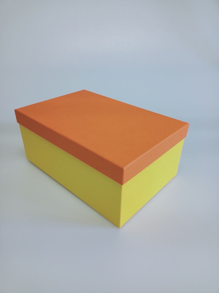 Набор прямоугольных подарочных коробок 3 в 1, 18.4 х 11.9 х 7.5 - 31.4 х 20.9 х 13.5 см. "Радуга", оранжевый, желтый