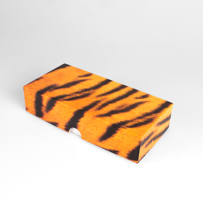 Подарочная коробка крышка-дно, 21.5 x 10.5 x 5 см. "Animals" тигр, разноцветный, белый
